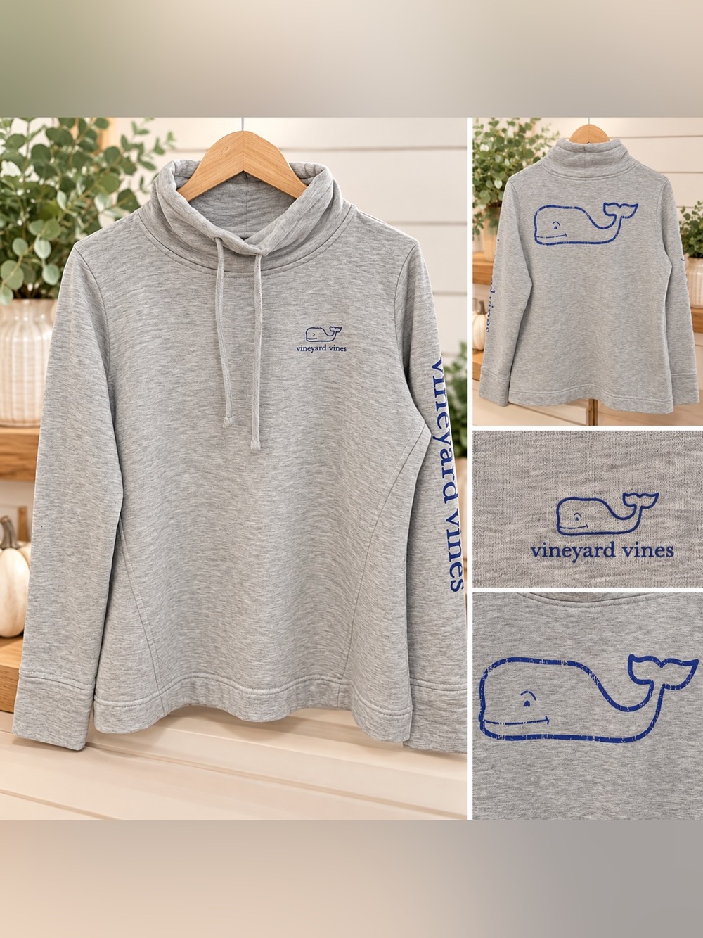 Womens Size XS Vineyard Vines gray cowl-neck or funnel-neck sweatshirt